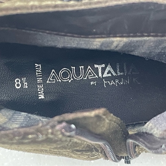 Aquatalia boots ankle suede green sz 8.5 Fanny with buckle - Picture 8 of 9